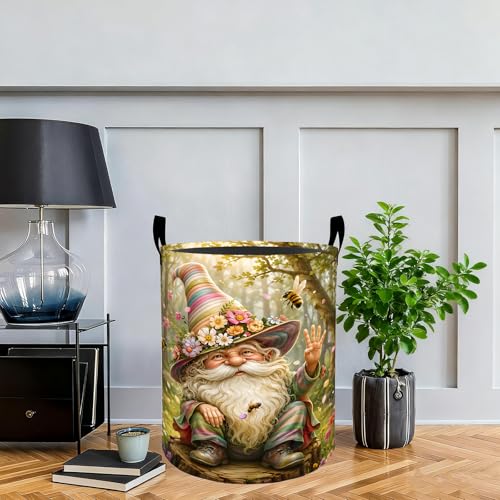 Gnome Laundry Basket Hamper, Organizer Bins Gifts for Women Kids - Image 3