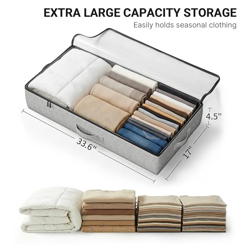 2-Pack Under Bed Storage Containers, 4.5 Inches Tall Clothes - Image 4