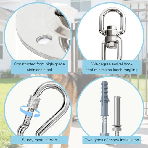 La La Pet Dog Leash Holder for Wall Heavy Duty Rotating - Image 6