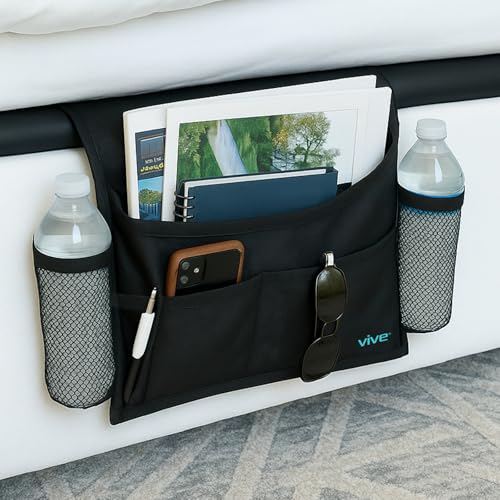 Vive Bedside Caddy - Bed Hanging Organizer - Storage Bag Shelf - Image 2