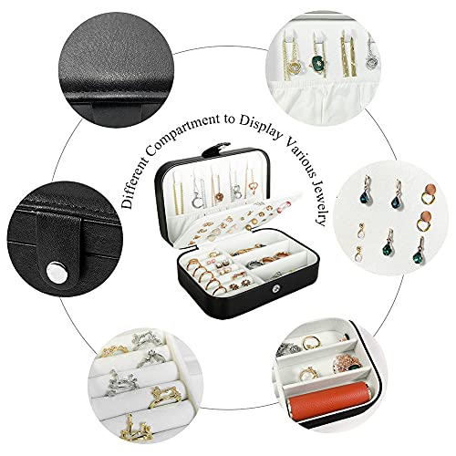 Hatori Travel Jewelry Box, PU Leather Small Jewelry - Image 4