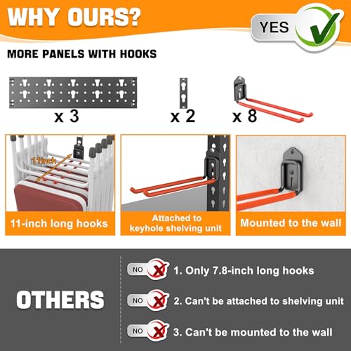 TORACK Garden Tool Organizer Wall Mounted, Folding Chair - Image 5