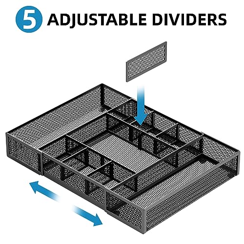 Marbrasse Expandable Desk Drawer Organizer, Mesh Drawer Organizer - Image 4