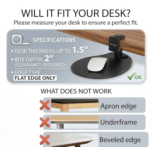MAX SMART Clamp on Mouse Platform, Clip on Mouse Pad - Image 3