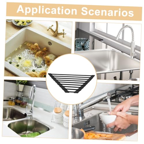 Triangular Stainless Steel Sink Draining Rack for Dishes - Image 4