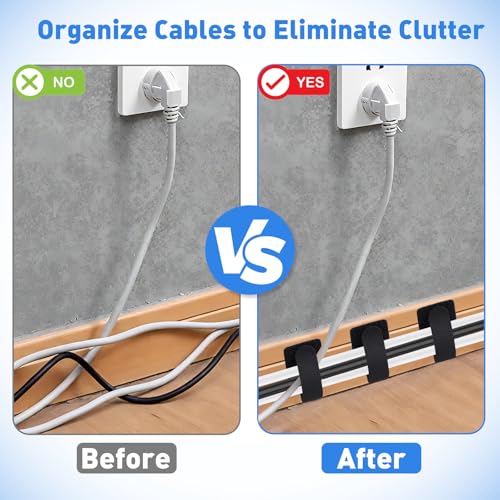 Phinus 50PCS Cord Management Under Desk, Adhesive Wi | Cable Managemen - Image 5