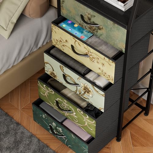 Furnulem 5 Drawers Dresser for Bedroom, Fabric Tall Nightstand - Image 5