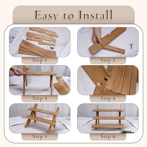 3 Tier Wooden Display Stand, Retail Jewelry Card Sta | Jewelry Organiz - Image 5
