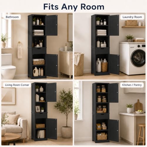 Walsunny Tall Bathroom Storage Cabinet with 6 | Home Organization - Image 7