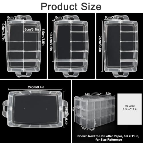 Guyuyii Bead Organizer, 3-Tier with 30 Adjustable Compartments - Image 3
