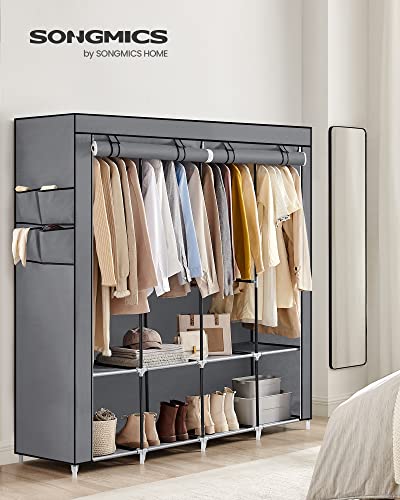 SONGMICS Portable Closet with Cover, 4 Hanging Rods and Shelves - Image 3