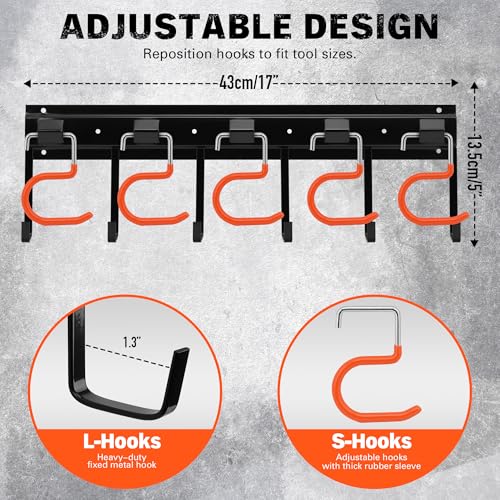 68'' All Metal Adjustable Garden Tool Organizer: Garage - Image 3