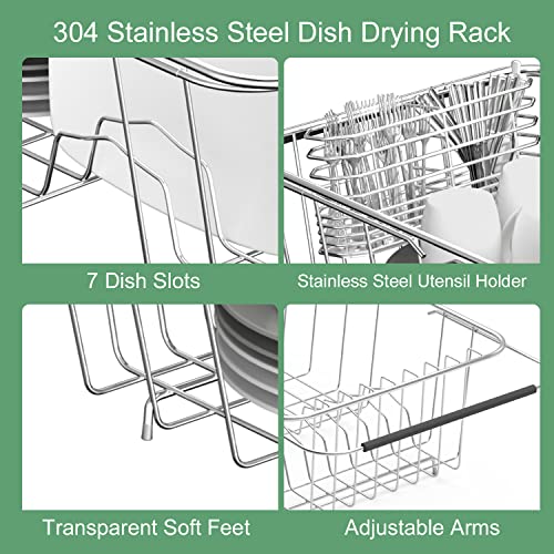 JAQ Over Sink Dish Drying Rack for Small Sink, Compact - Image 4