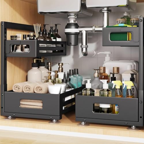 2 Pack Under Sink Organizer,Pull Out Cabinet Organiz | Under Sink Stor - Image 2