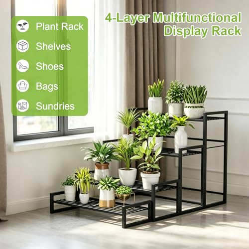 VyGrow Plant Stand, 4 Tier Widened Stackable Tiered Plant Stand - Image 7