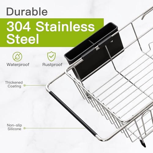 JASIWAY Dish Drying Rack in Sink, Dish Drainer with Cup - Image 6