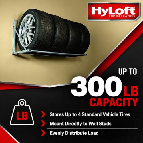 HyLoft Wall-Mounted Folding Tire Storage Loft Rack - Image 5