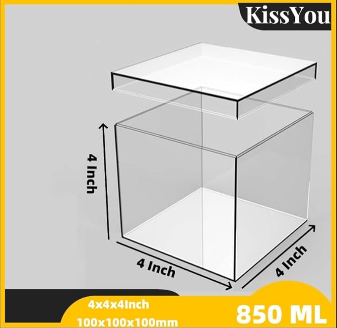 KissYou Acrylic Box Clear Box with Lid Transparent Display Square Cube Jewelry Storage Contanier Christmas Decorative Candy Boxes