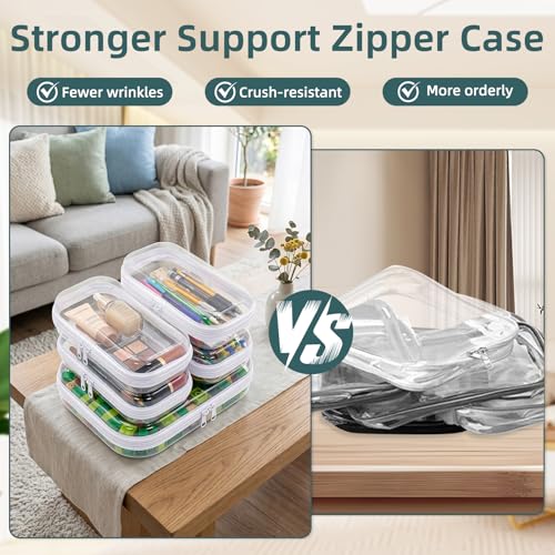 Clear Hard Shell Zipper Cases (5 Packs), Plastic Hard - Image 7