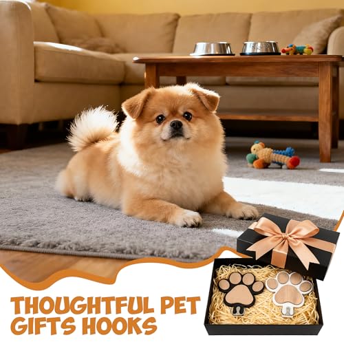 2-Pack Dog Leash Holder, Wooden Paw Wall Hooks for Entryway - Image 6