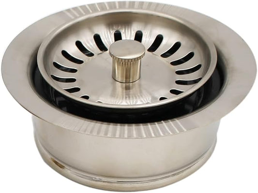 Westbrass D2089SEV-07 3-1/2" Kitchen Sink Waste Disposal Drain Flange and Basket Strainer, 1-Pack, Satin Nickel