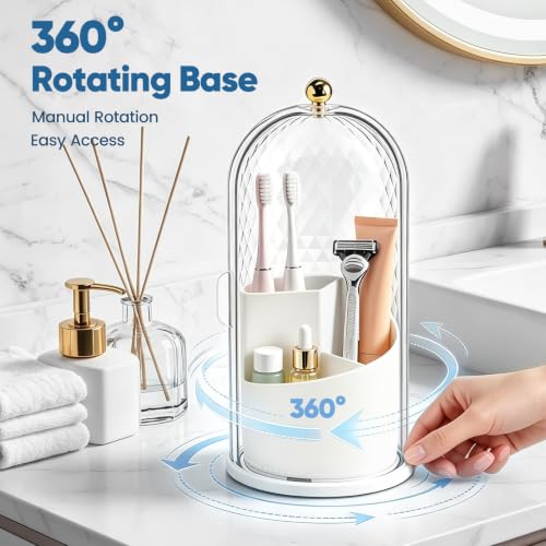 Toothbrush Holder with Cover, 3-Slot Rotating Bathro | All Products - Image 4