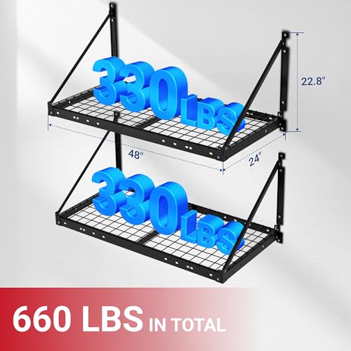 FLEXIMOUNTS 2-Pack 2x4 ft Wall Shelving Garage Storage Rack - Image 3