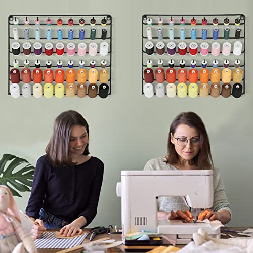 YBING Thread Holder Wall, 2 Pack 54 Spools Thread Rack, Black - Image 5