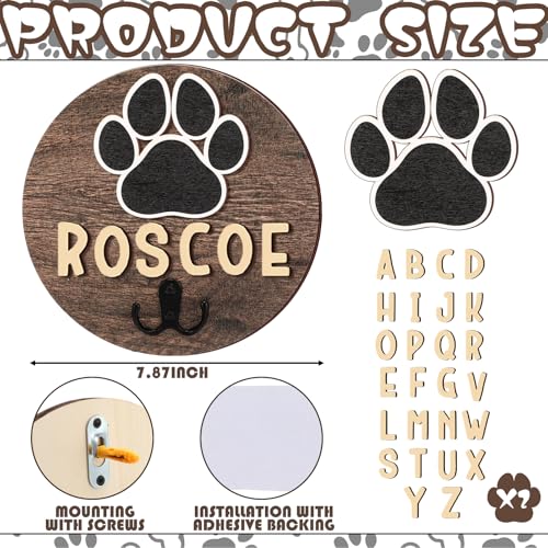 Dog Leash Holder for Wall Pet Harness Hanger with 52 Letters - Image 4