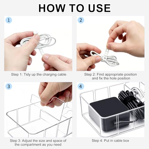 Cheardia 4 Pack Cable Organizer Box with Wire Ties, | All Products - Image 5