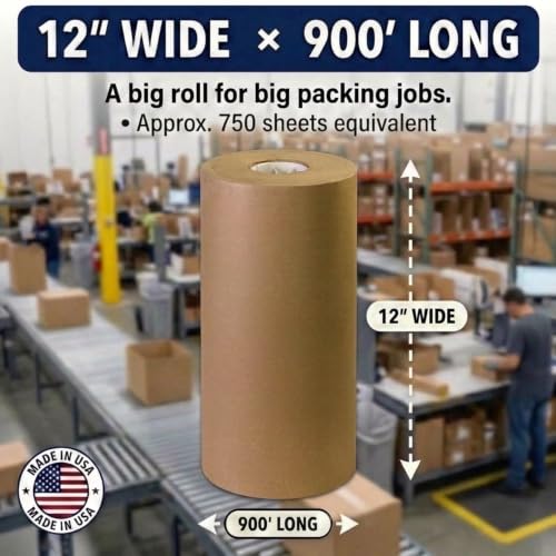 BOX USA Kraft Paper Roll 12 x 10800" (900'), 40# Recycled - Image 3