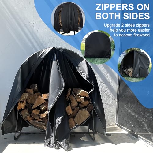 Firewood Round Rack Cover, 40" Outside Log Hoop Cover Wood - Image 6