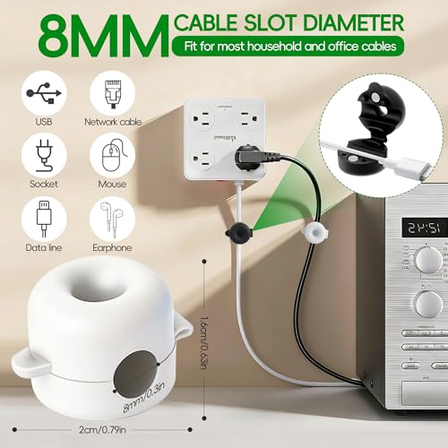 8-Pack Magnetic Cable Management Clips for Home Office Desk, Cord - Image 6