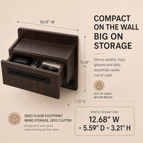 Wall Mounted Entryway Coat Rack with Mail Organizer - Image 3