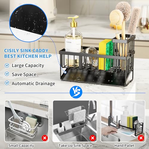 Cisily Sink Caddy Sponge Holder for Kitchen with Bru | All Products - Image 6