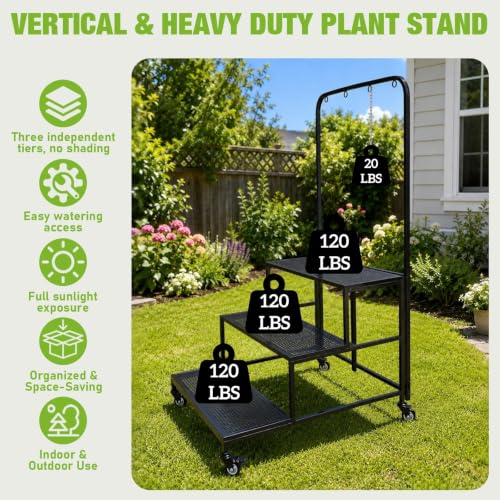 Qidejoy Folding Plant Stand Shelf Outdoor Indoor,Plant - Image 6