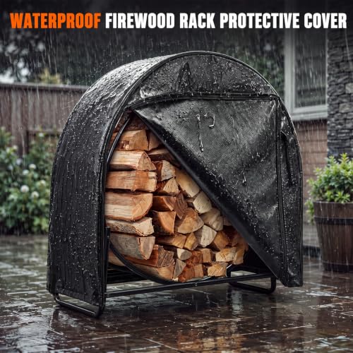 48 Inch Firewood Log Hoop Cover with Zipper, Outdoor - Image 5
