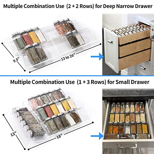 MIUKAA Clear Spice Drawer Organizer, 4 Tier - 2 Set Acrylic - Image 6