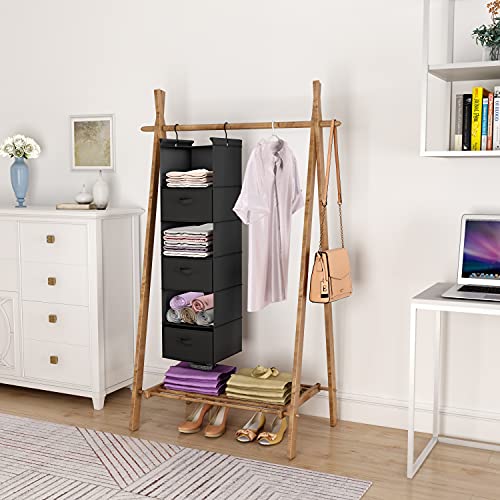 MAX Houser 6 Tier Foldable Hanging Closet Organizer with Hooks - Image 6