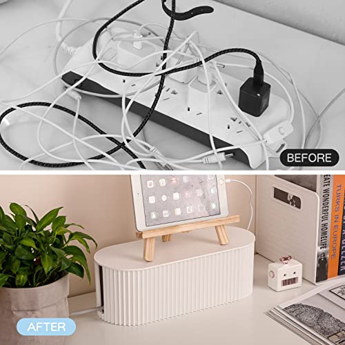 FABROK Cable Management Box, Plastic Cord Hider Box, Small, White - Image 6