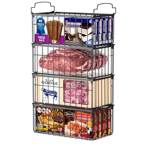 Freezer Organizer Bins, 4 Pack Big Baskets for 5/ 7 Cu.FT - Image 2