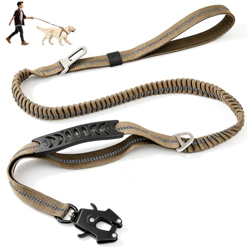 Tactical Bungee Dog Leash with 2 Padded Handles,Shock | Pet Essentials - Image 2