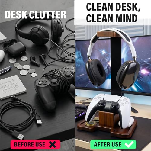 Gaming Equipment Headset Stand with Game Controller Holder & - Image 5