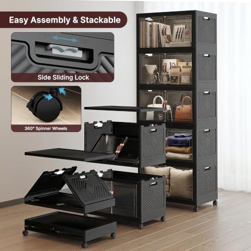 Stackable Storage Bins with Lids, 550QT Lockable Storage Cabinet - Image 5