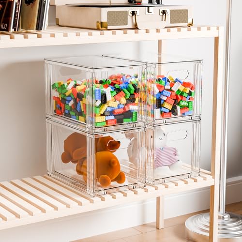 4 Pack Large Stackable Storage Drawers,11″Deep Under - Image 7
