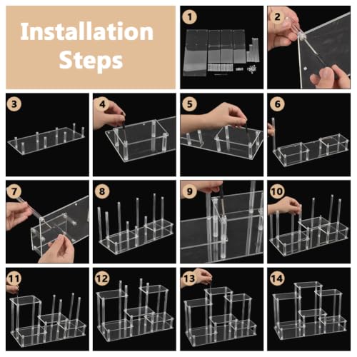 NBEADS 6-Tier Clear Action Figures Display Risers Stand Shelf - Image 4