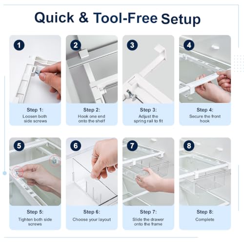 Fridge Drawer Organizer Pull-Out Under Shelf Bin | Home Organization - Image 6