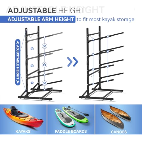 Kayak Storage Rack,Freestanding Adjustable Kayak Stand for Kayaks - Image 3
