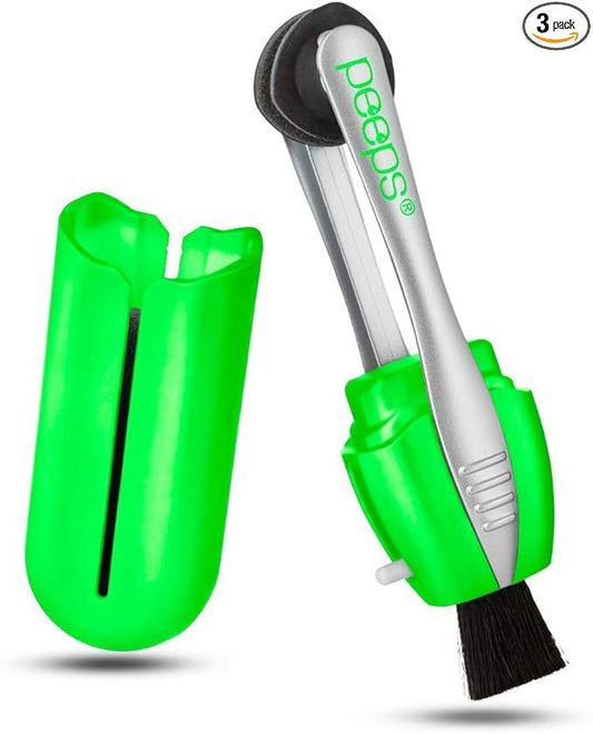 CarbonKlean Peeps Glasses Cleaner - for Eyeglasses, Reading Glasses, and More - Lens Cleaner with Carbon Microfiber Tech-Injected Green-3 Count (Pack of 1)
