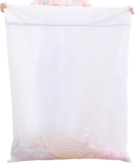 Mesh Laundry Bags for Delicates Large,35 x 43 in Garment Bag for Washing Machine,Laundry Bags for Travel Camp Blanket Sheet Cleaning Organizer Blue